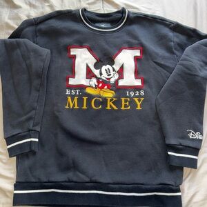 Hollister Black Mickey Graphic Crewneck Sweatshirt